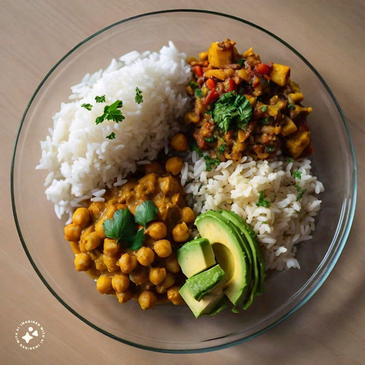 Easy Vegan Meals: Curry Chickpeas and Lentils And White Rice